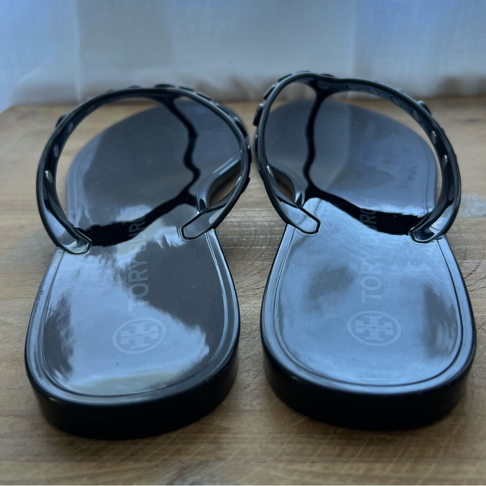 TORY BURCH Studded Jelly Flip Flop in Black Size 8 New - Picture 5 of 11